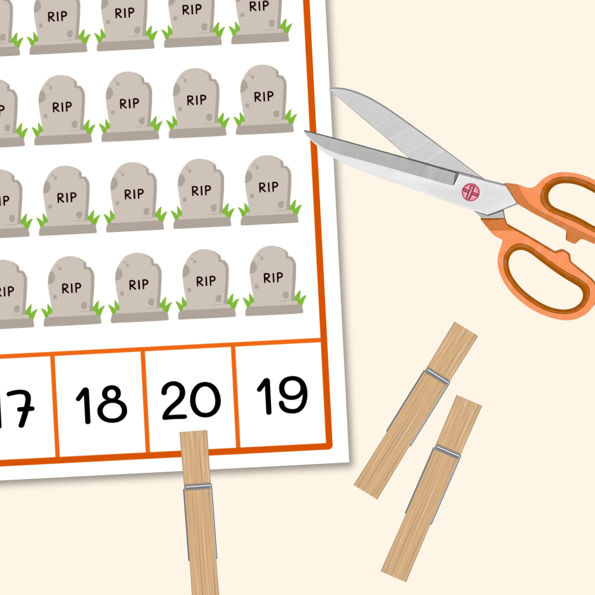 Halloween Count & Clip Cards (1-20)