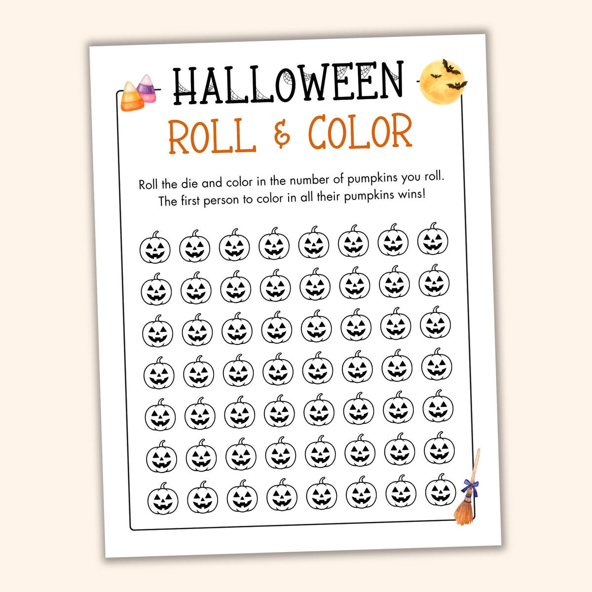 Halloween Roll & Color (2 Spelling Variants)