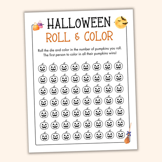 Halloween Roll & Color (2 Spelling Variants)