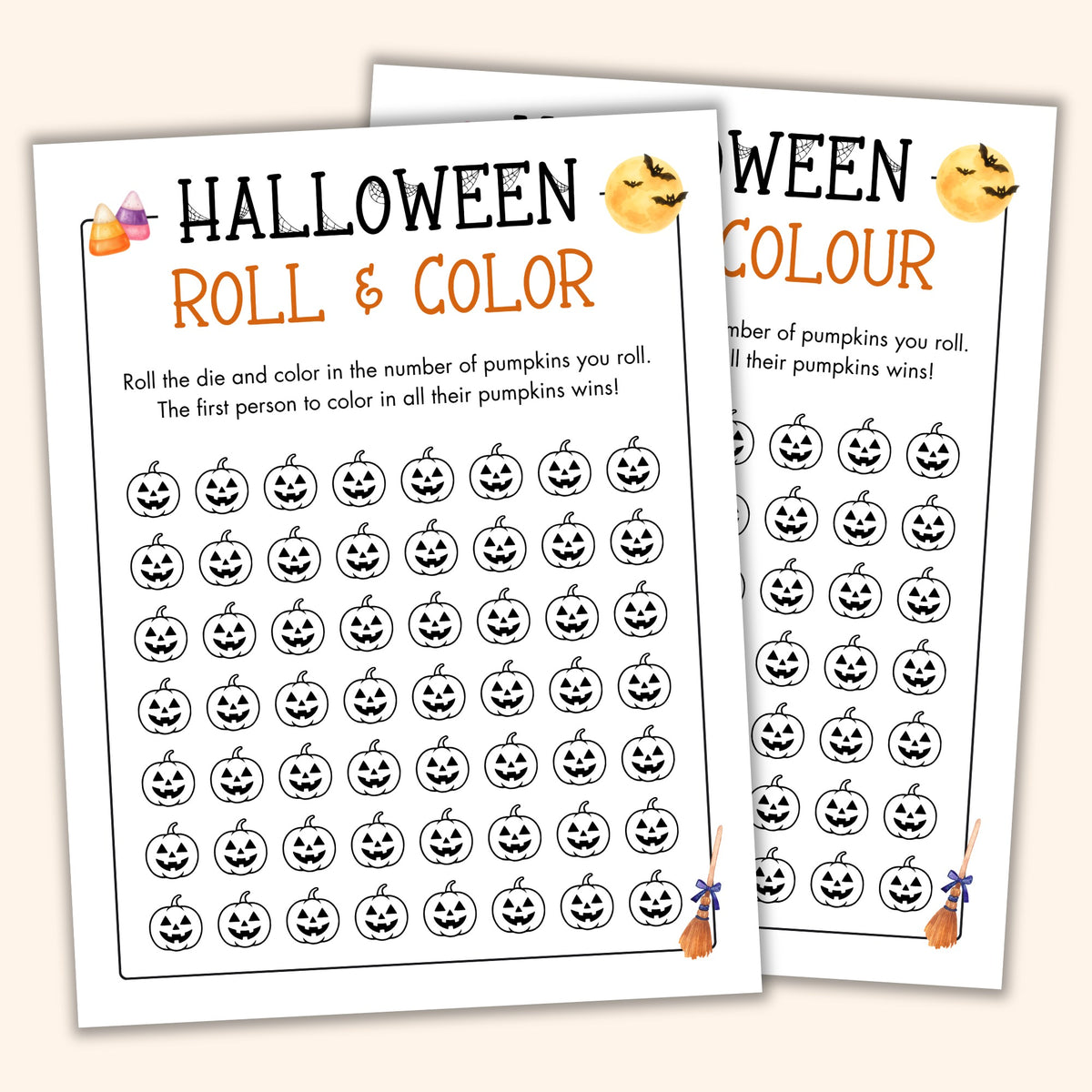 Halloween Roll & Color (2 Spelling Variants)