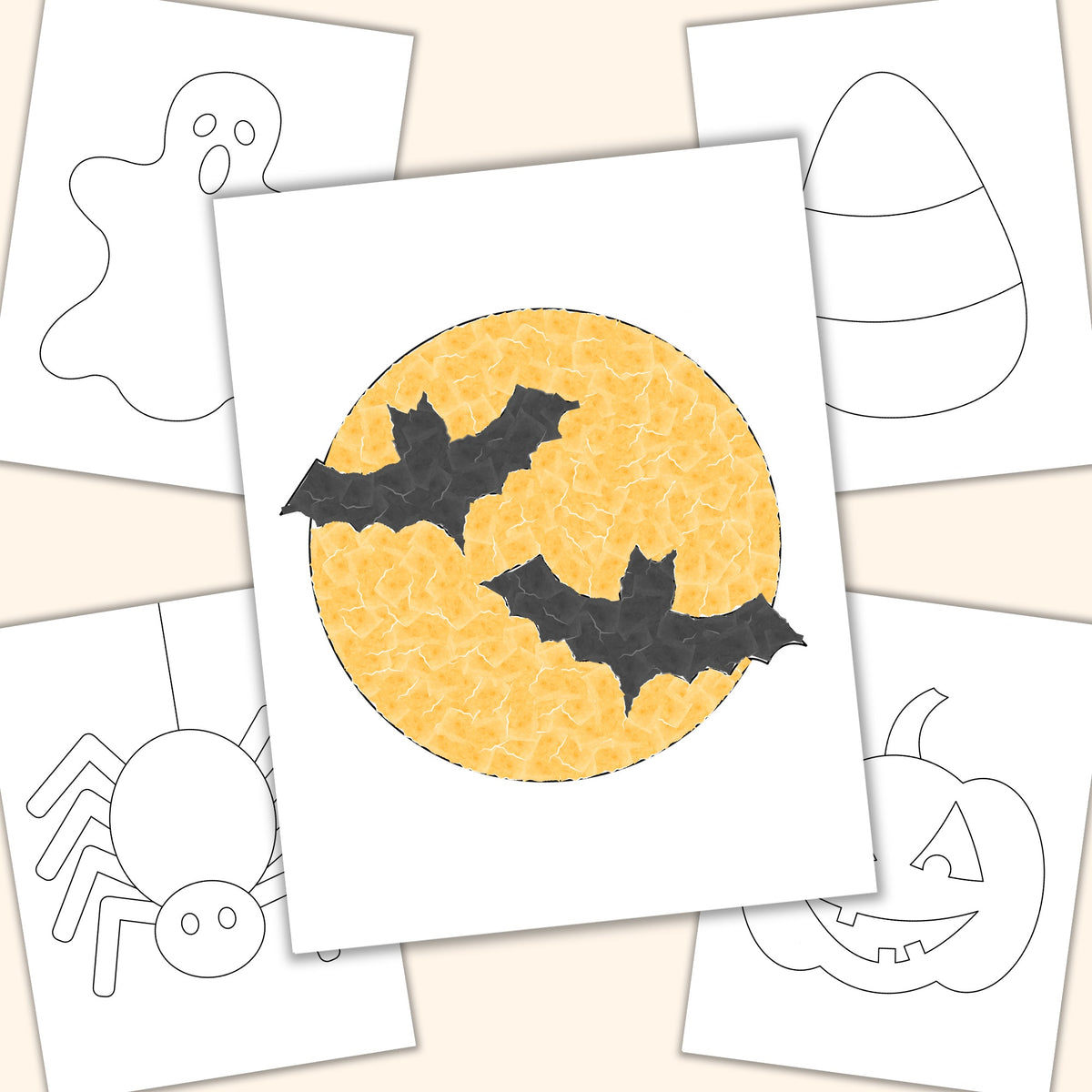 Halloween Torn Paper Craft