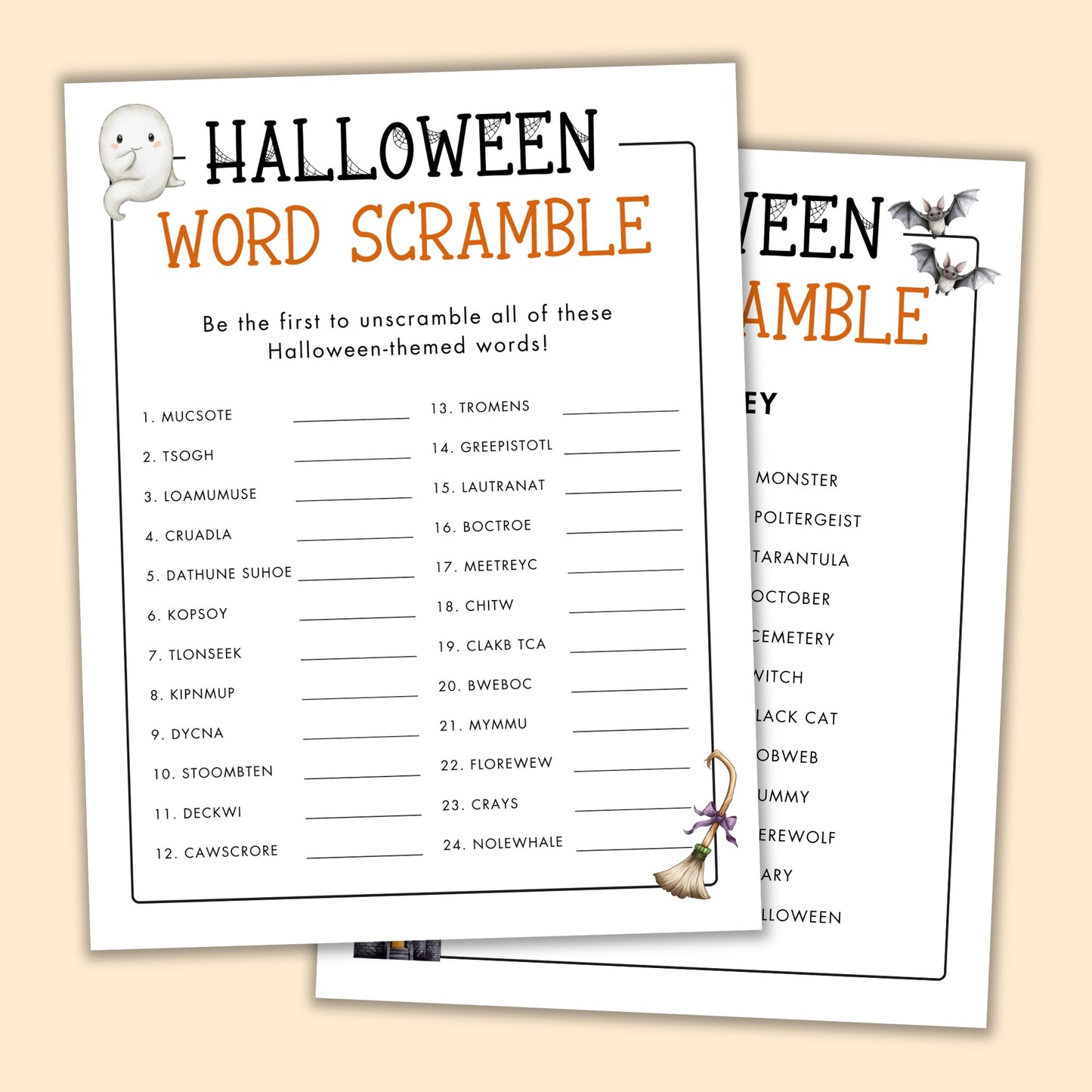 Halloween Word Scramble