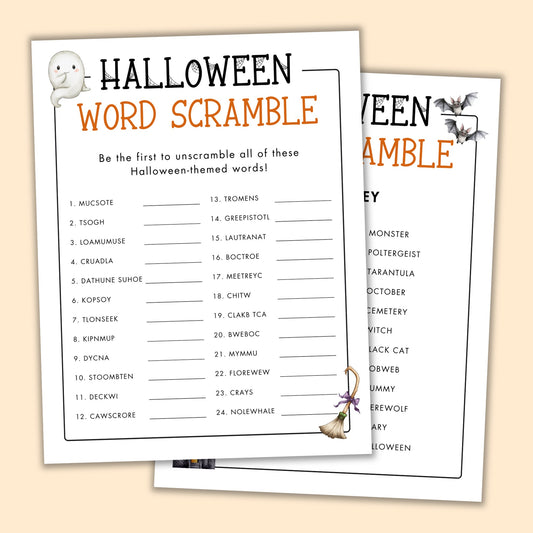 Halloween Word Scramble