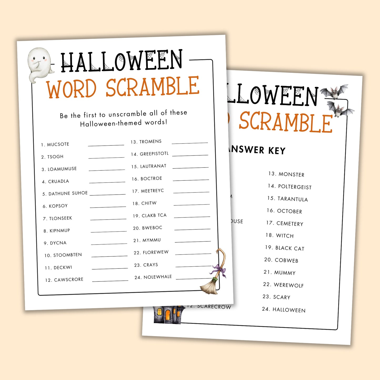 Halloween Word Scramble