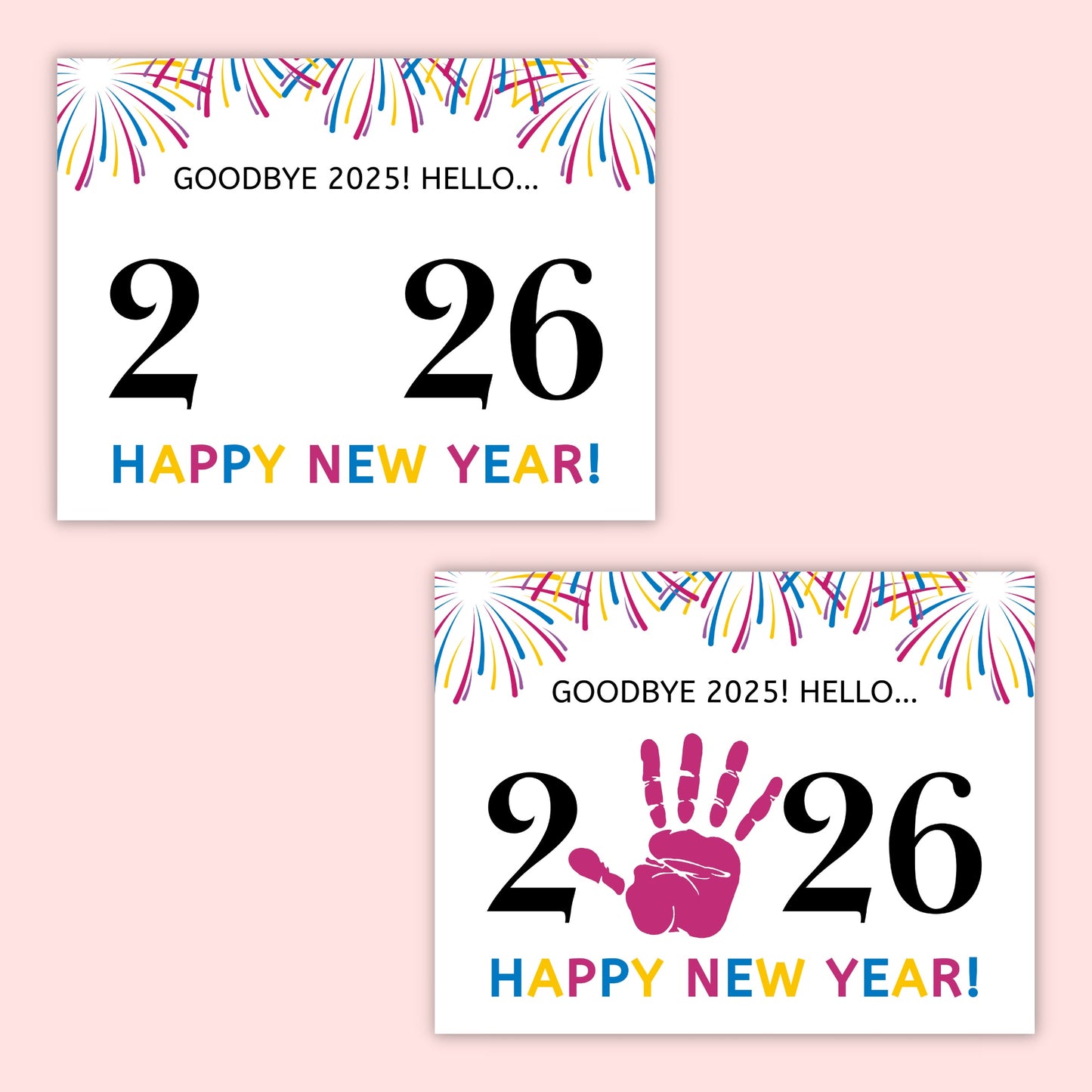 Happy New Year 2026 Handprint Art Kit
