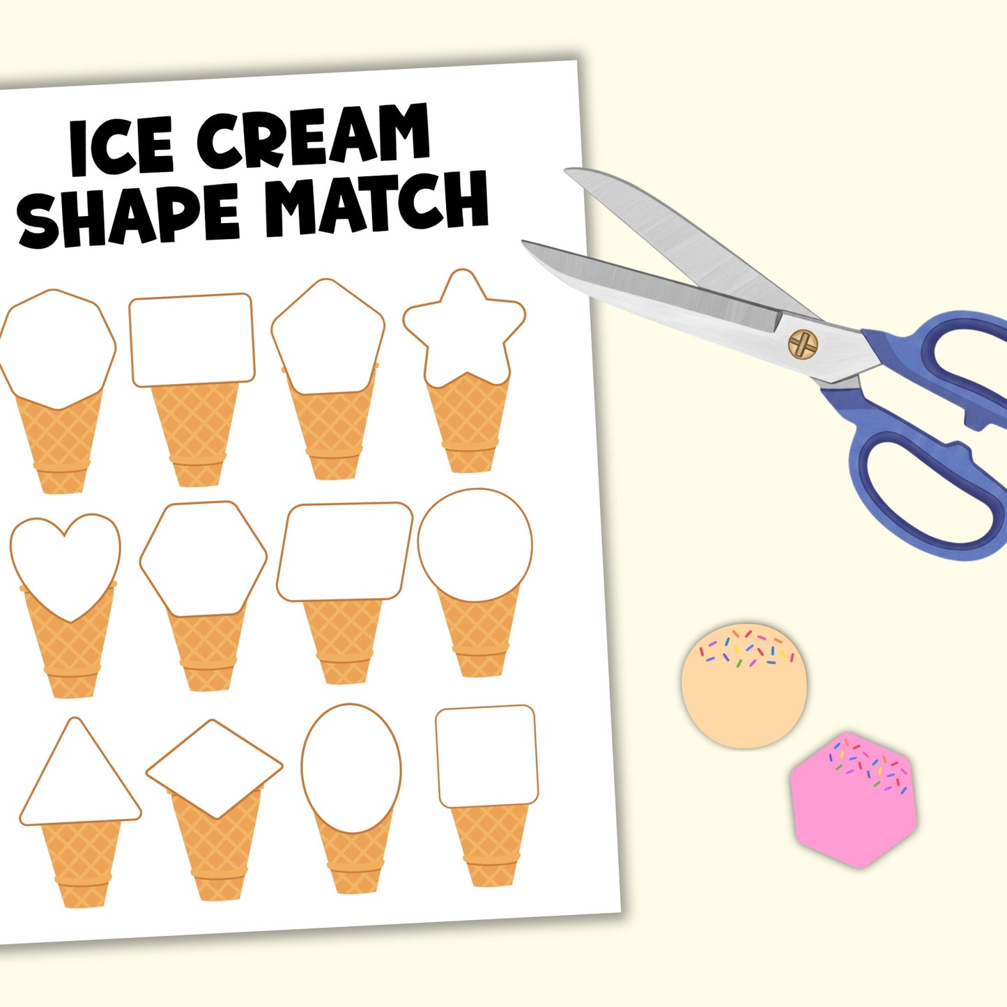 Summer Ice Cream Shape Matching Game