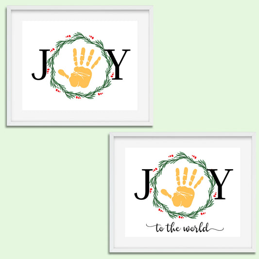 JOY Christmas Handprint Art (2 Variations)