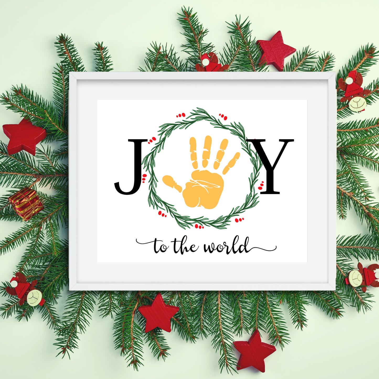 JOY Christmas Handprint Art (2 Variations)
