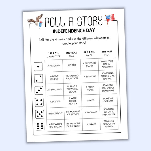 4th of July Roll a Story Game
