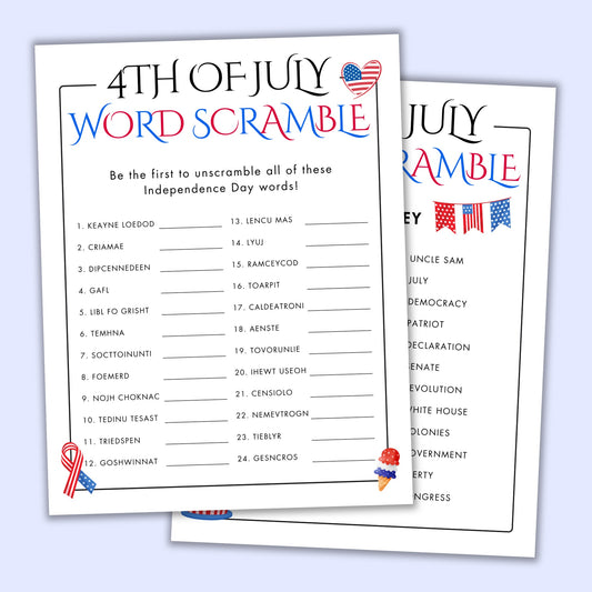 4th of July Word Scramble