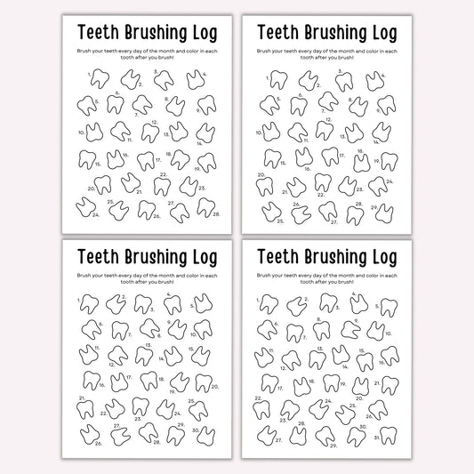 Monthly Teeth Brushing Log