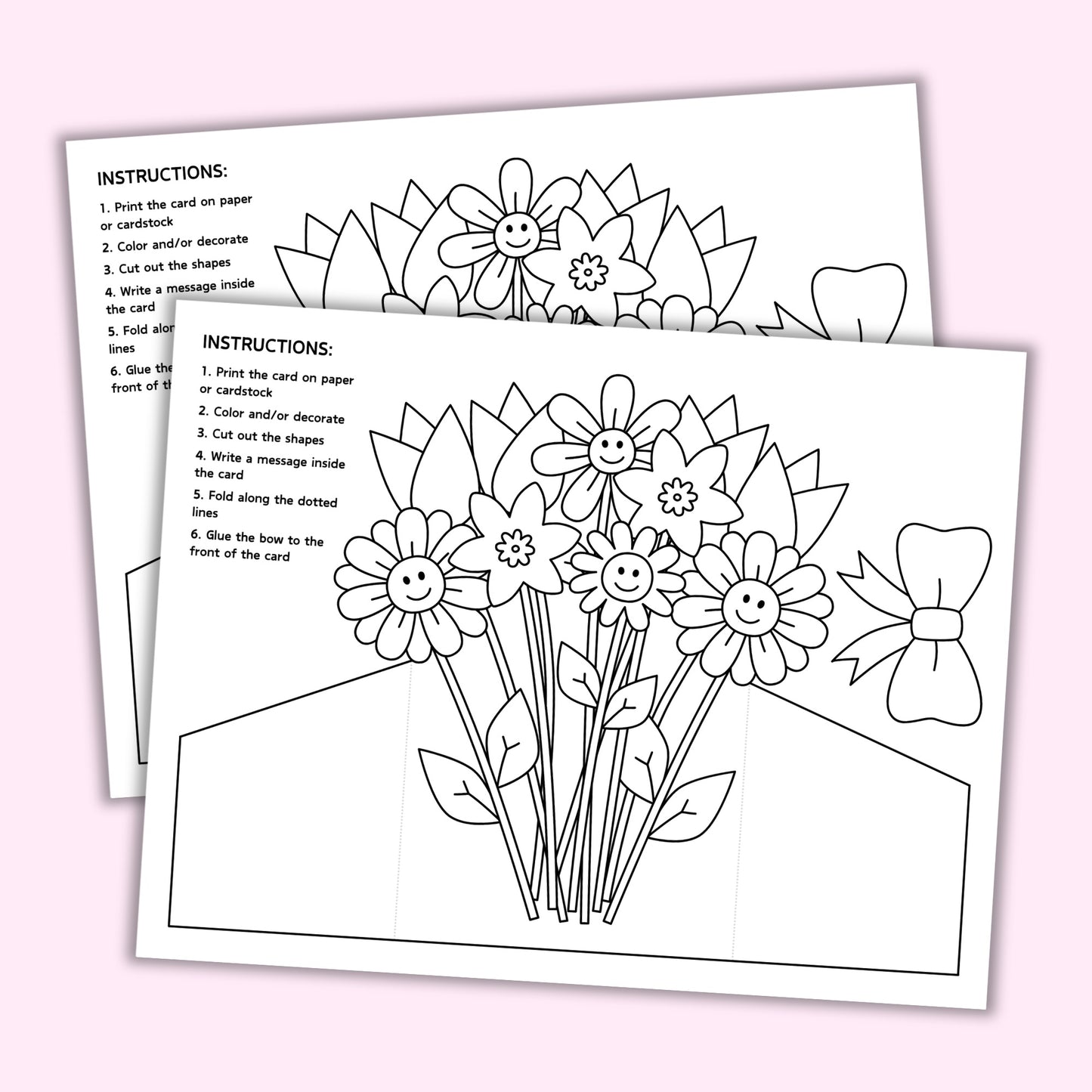 Mother's Day Coloring Bouquet Card