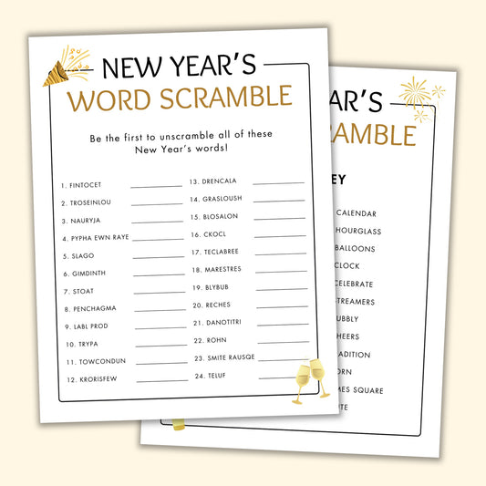 New Year's Word Scramble