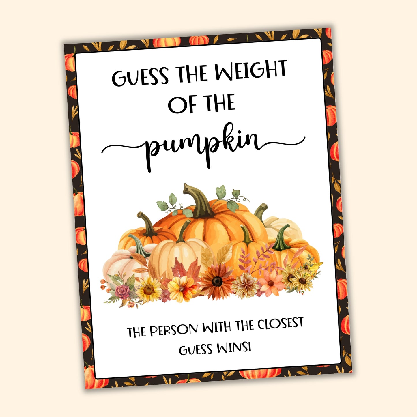 Pumpkin Weight Guessing Game