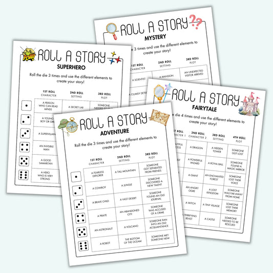 Roll a Story Bundle - Adventure, Mystery, Fairytale & Superhero