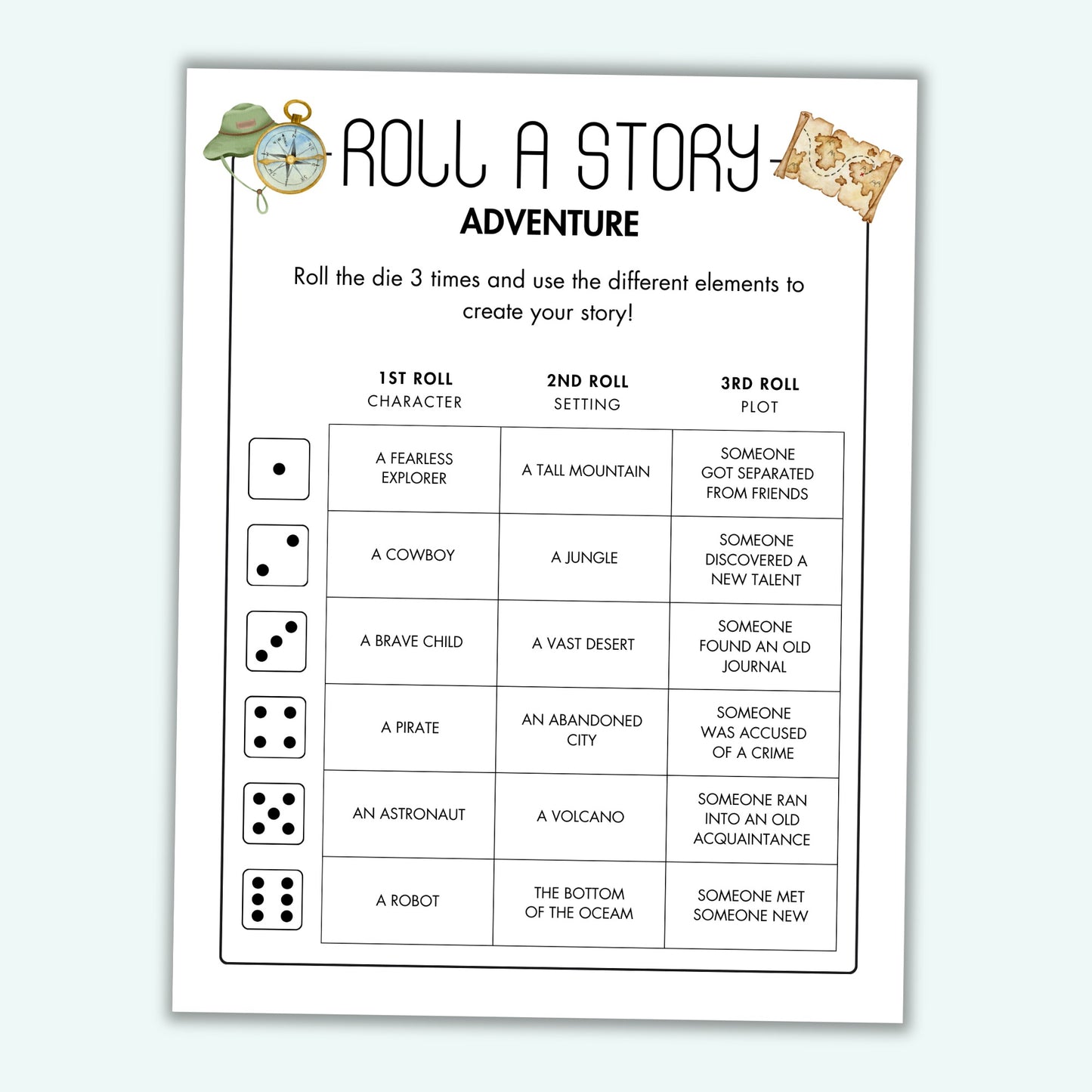 Roll a Story Bundle - Adventure, Mystery, Fairytale & Superhero