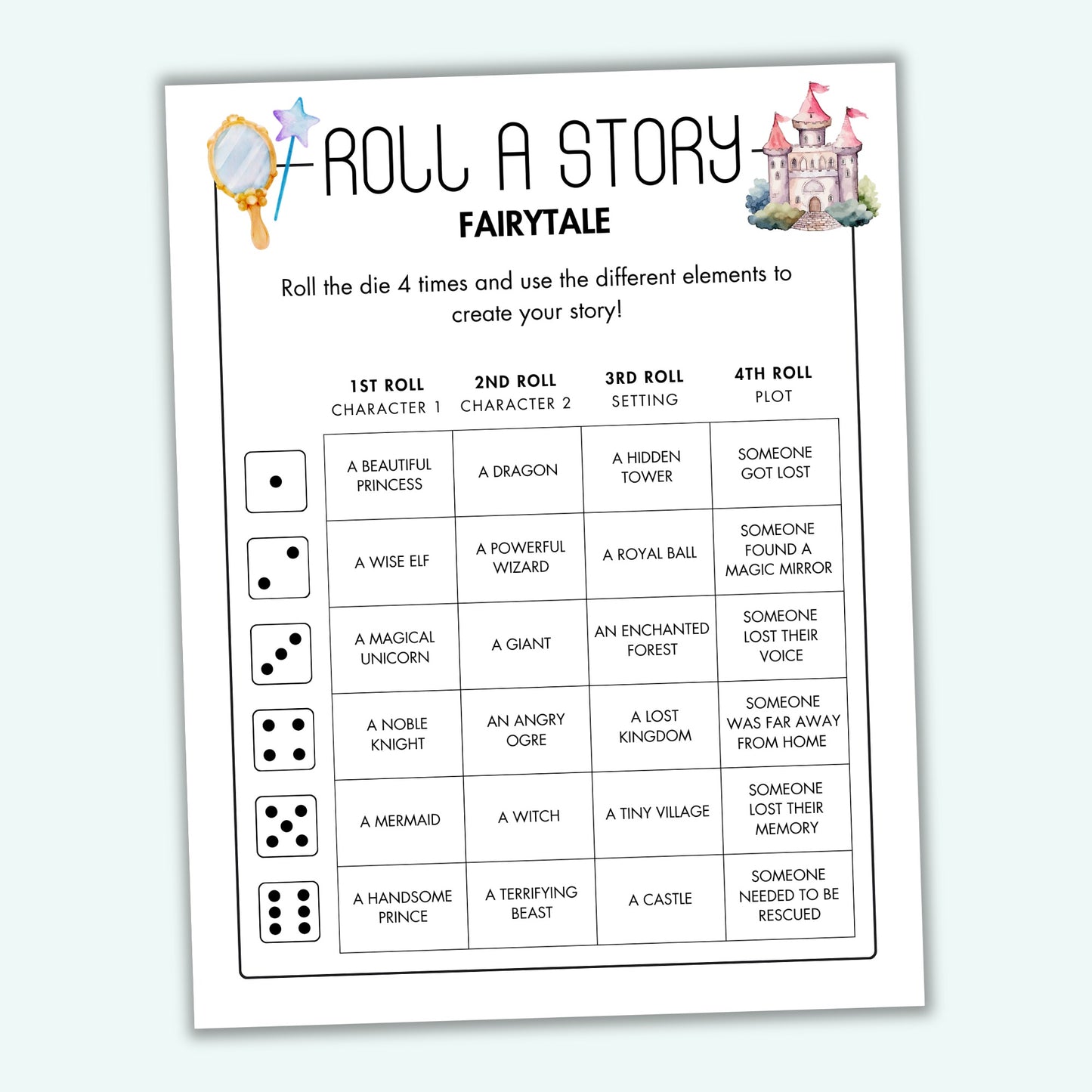 Roll a Story Bundle - Adventure, Mystery, Fairytale & Superhero