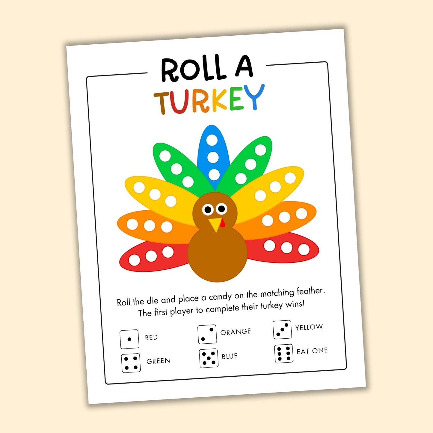 Roll a Turkey Game