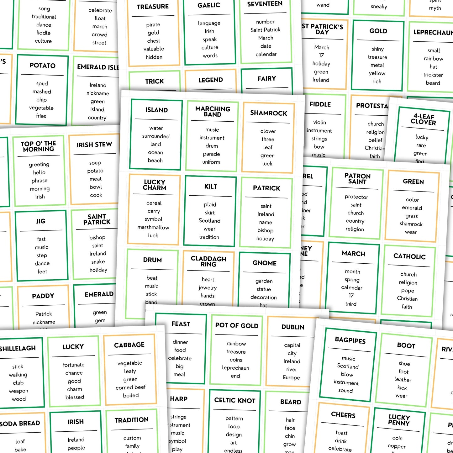 St Patrick's Day Forbidden Words Game