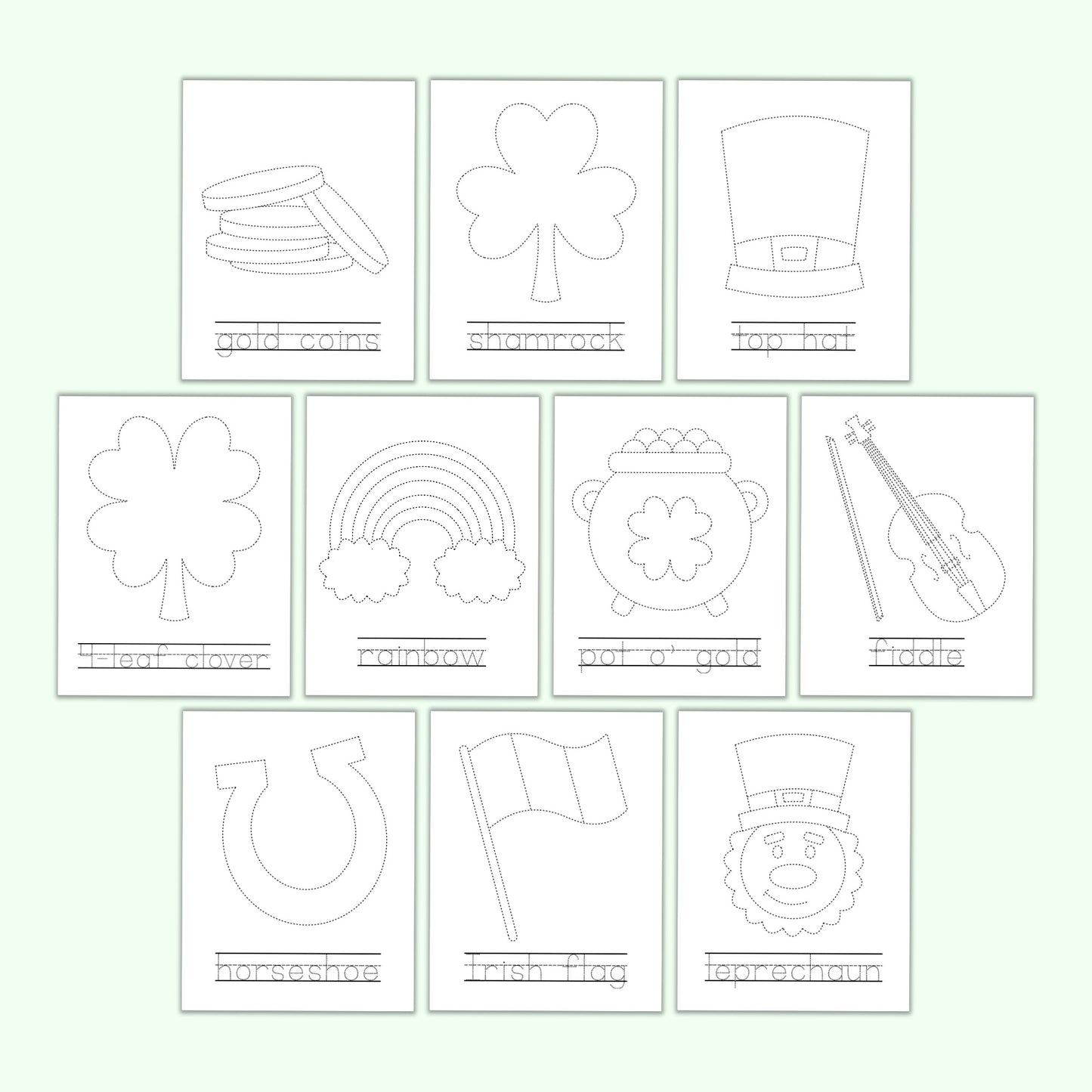 St Patrick's Day Tracing Worksheets