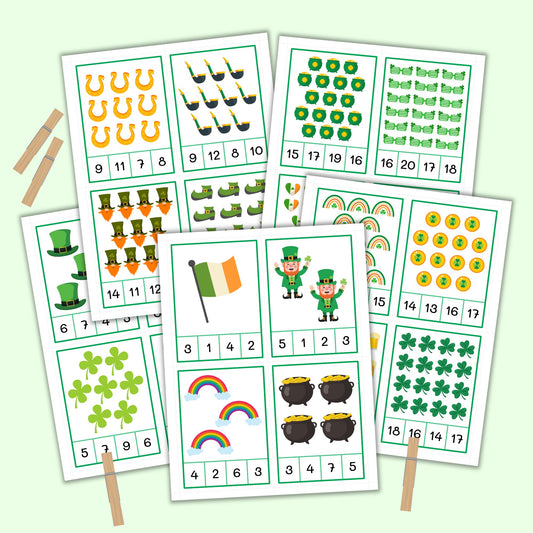 St Patrick's Day Count & Clip Cards (1-20)