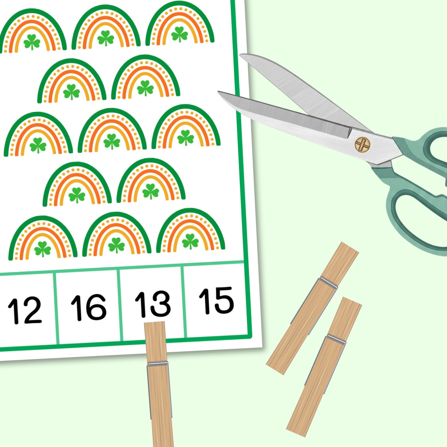 St Patrick's Day Count & Clip Cards (1-20)