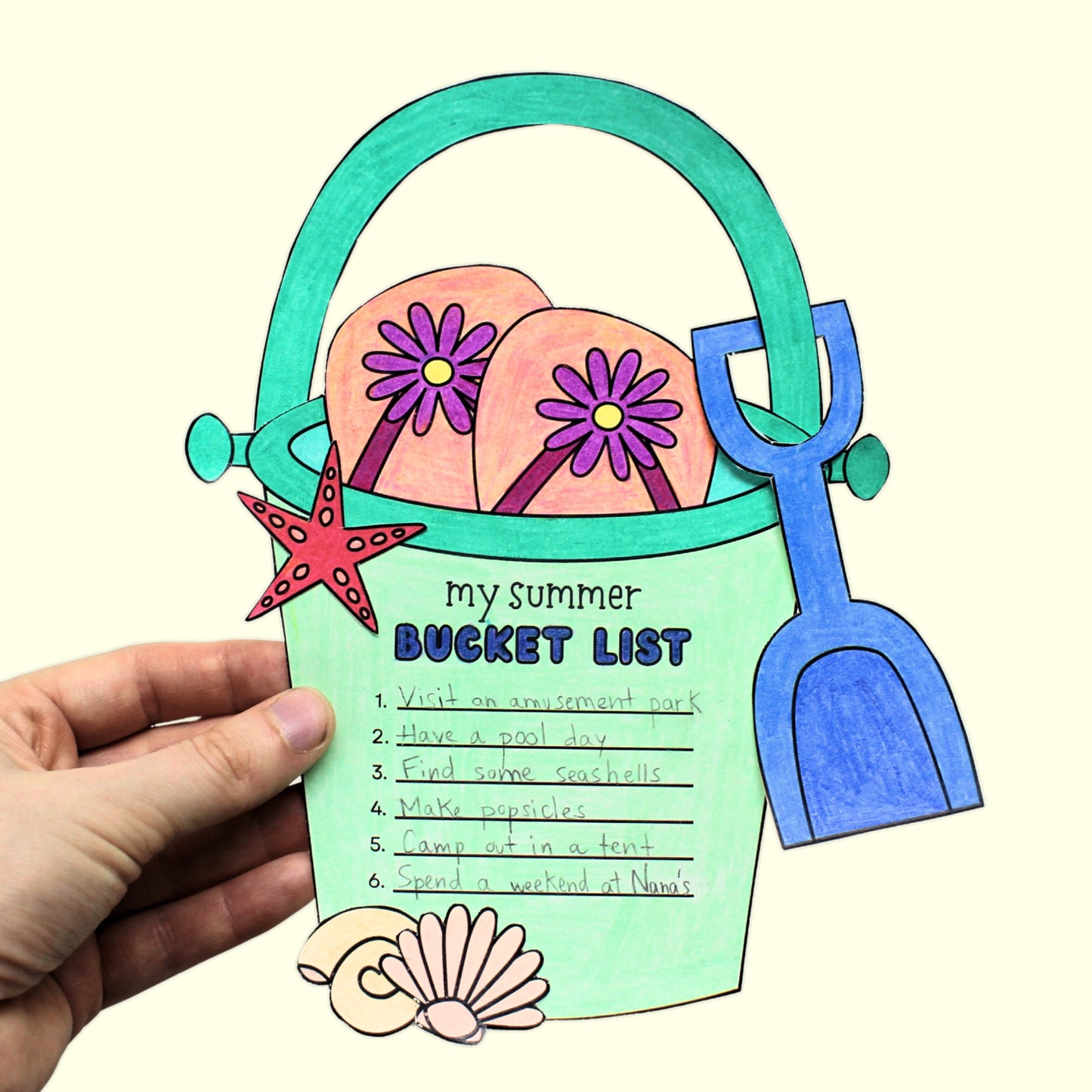 Summer Bucket List Coloring Craft
