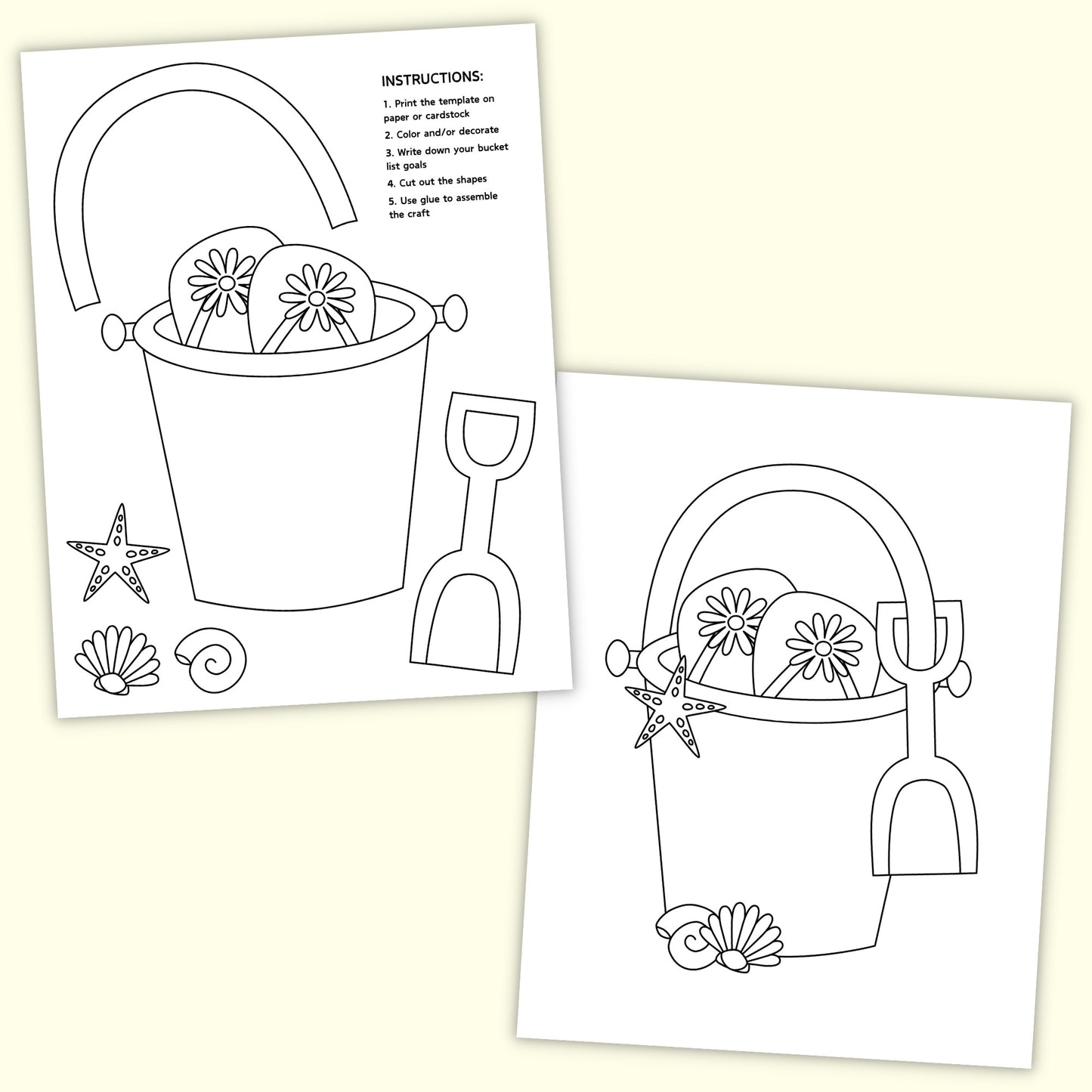 Summer Bucket List Coloring Craft