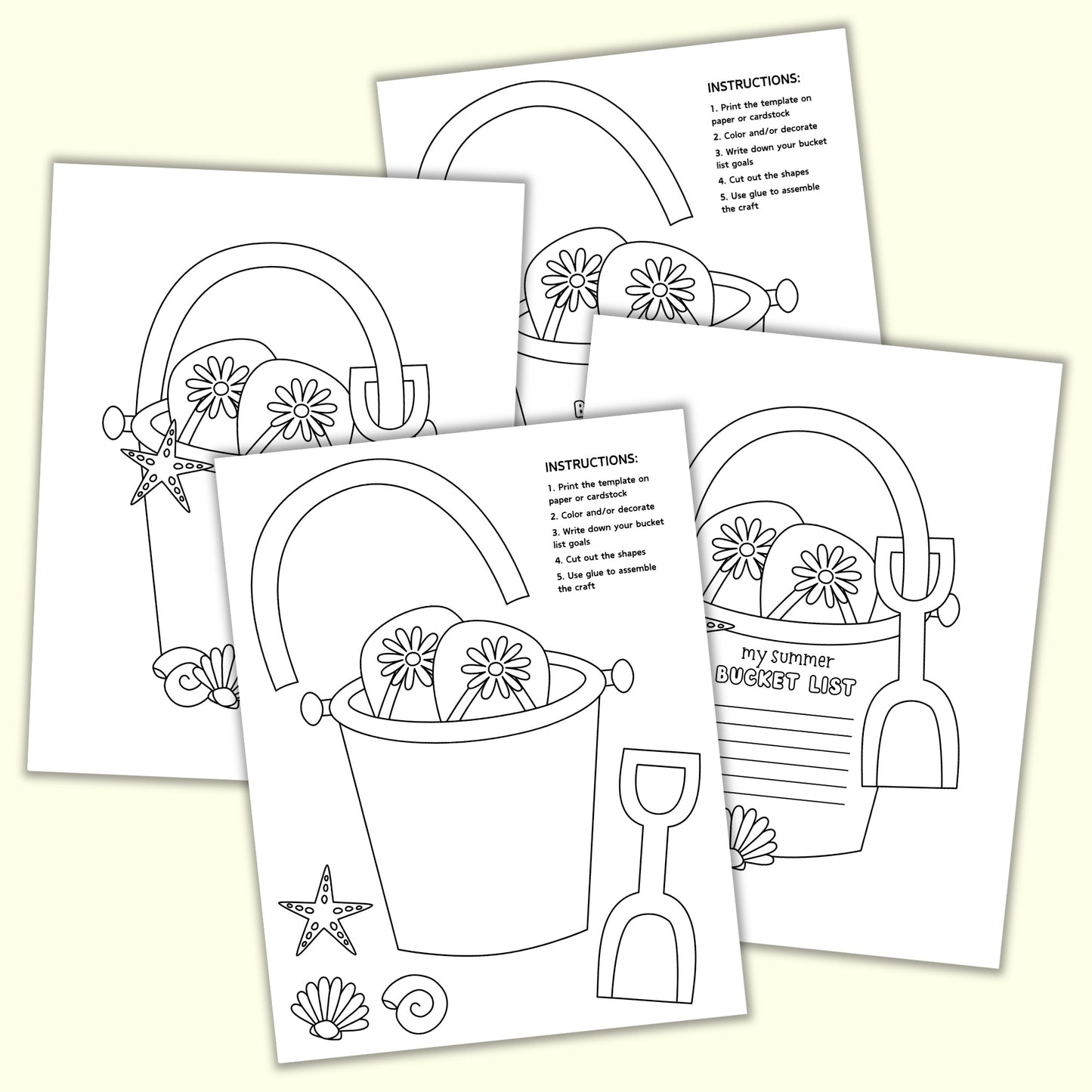 Summer Bucket List Coloring Craft
