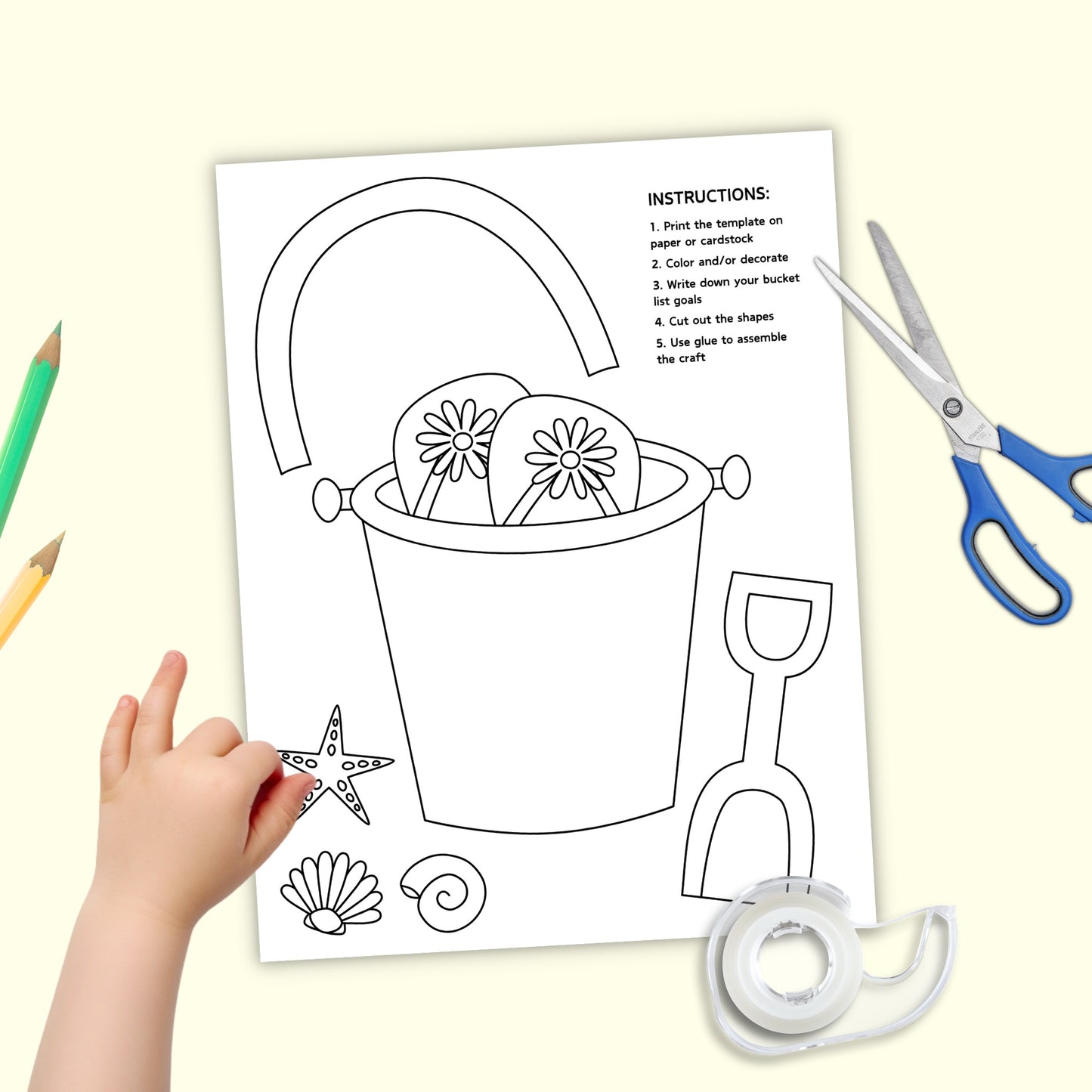 Summer Bucket List Coloring Craft