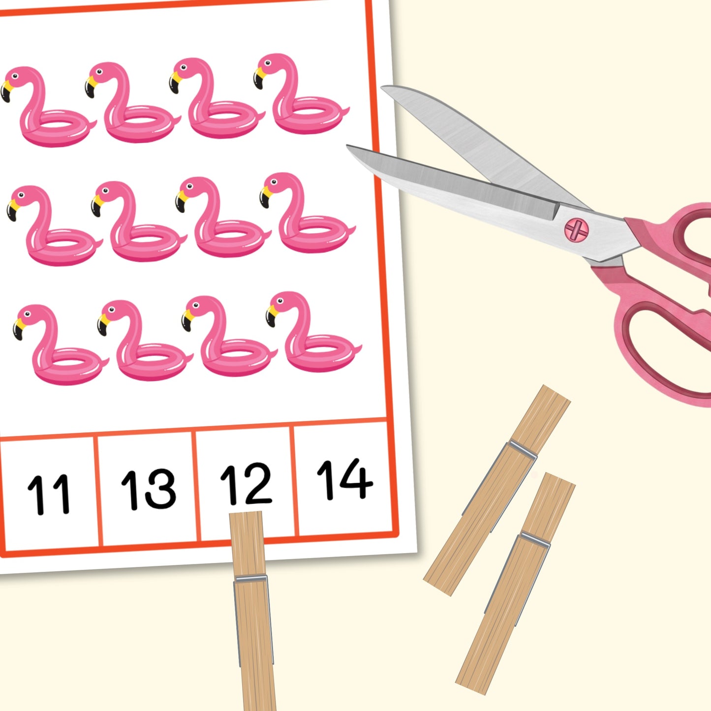 Summer Count & Clip Cards (1-20)
