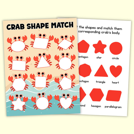 Summer Crab Shape Matching Game