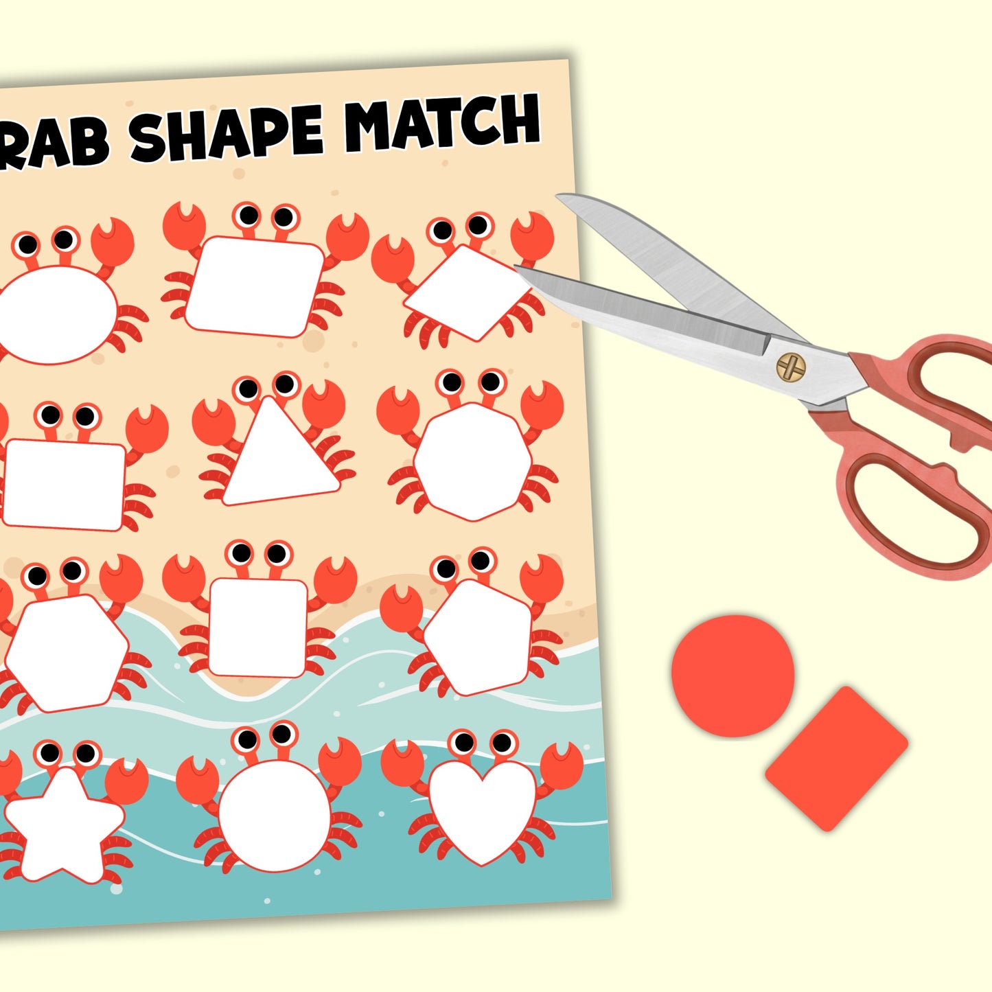 Summer Crab Shape Matching Game