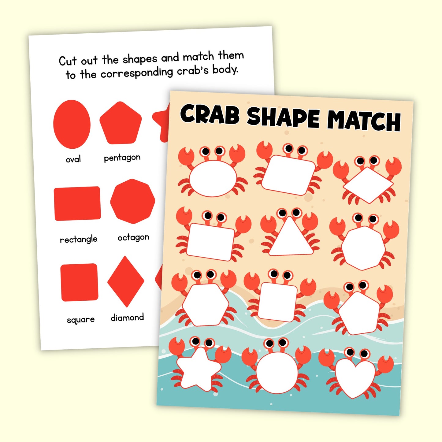 Summer Crab Shape Matching Game