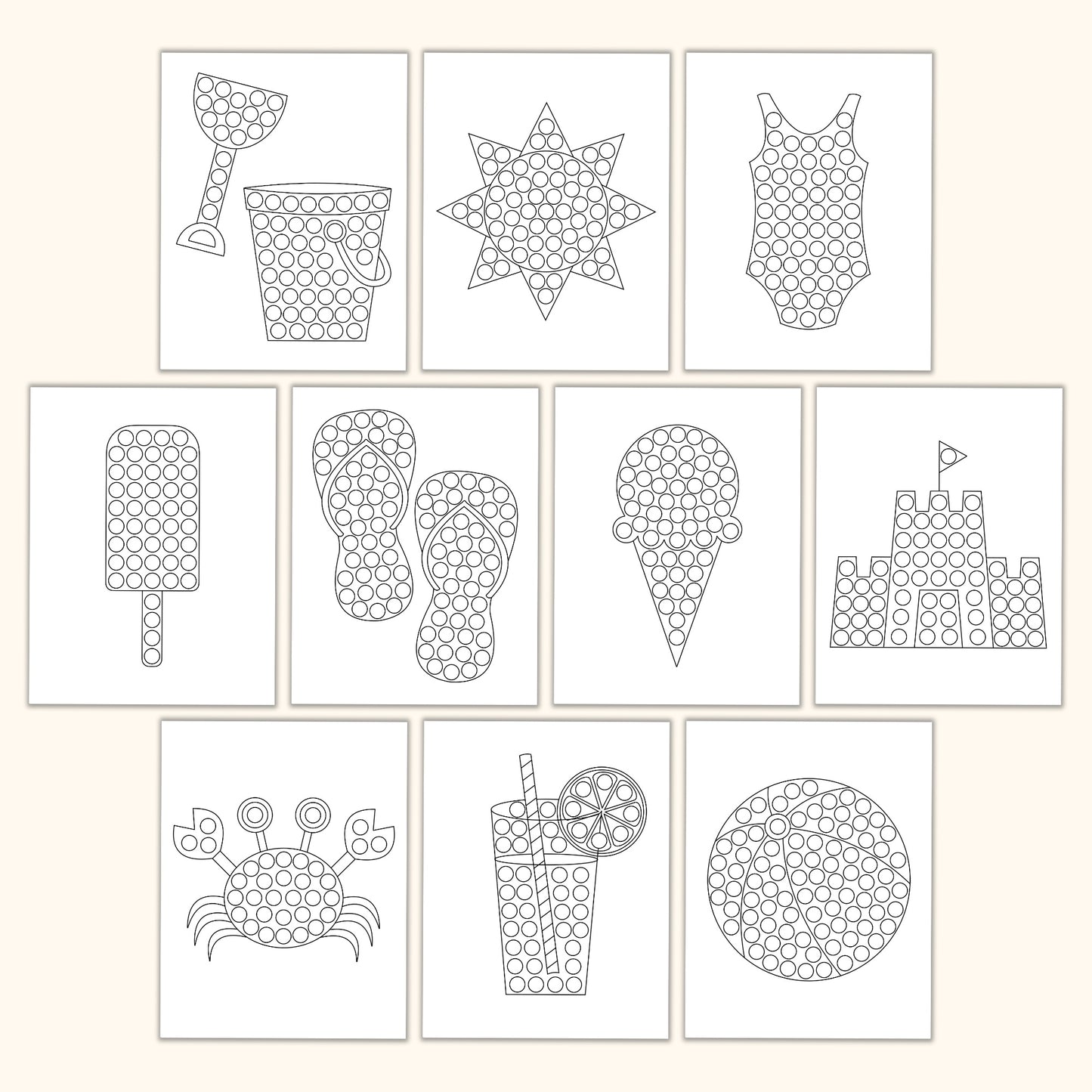 Summer Dot Marker Pages