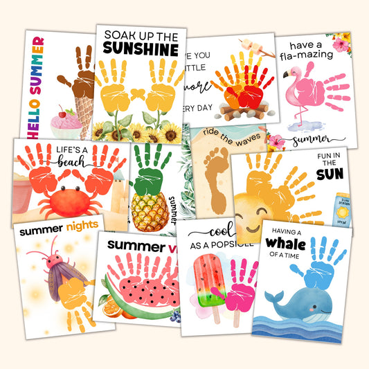 Summer Handprint & Footprint Art Bundle (12 Designs!)