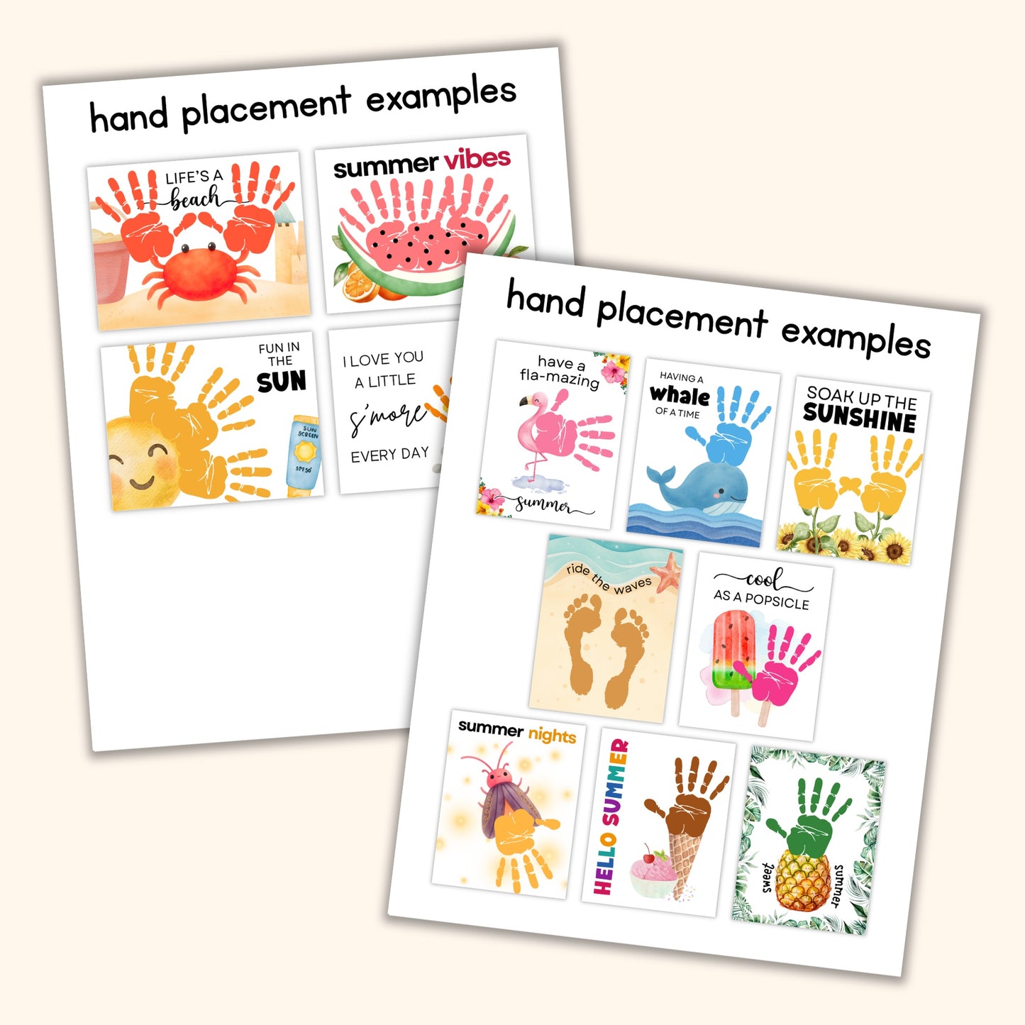 Summer Handprint & Footprint Art Bundle (12 Designs!)