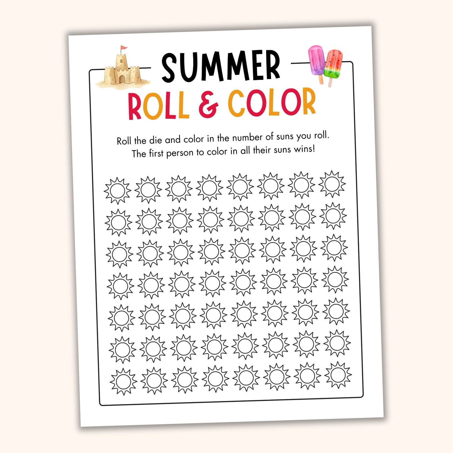 Summer Roll & Color (2 Spelling Variants)