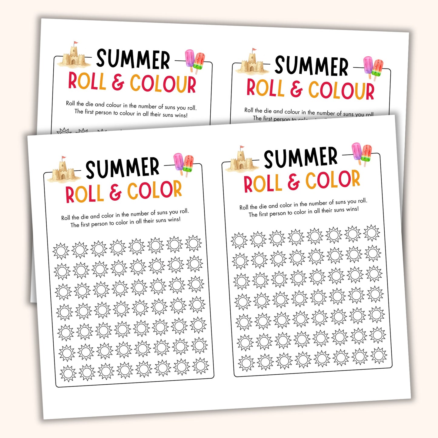 Summer Roll & Color (2 Spelling Variants)