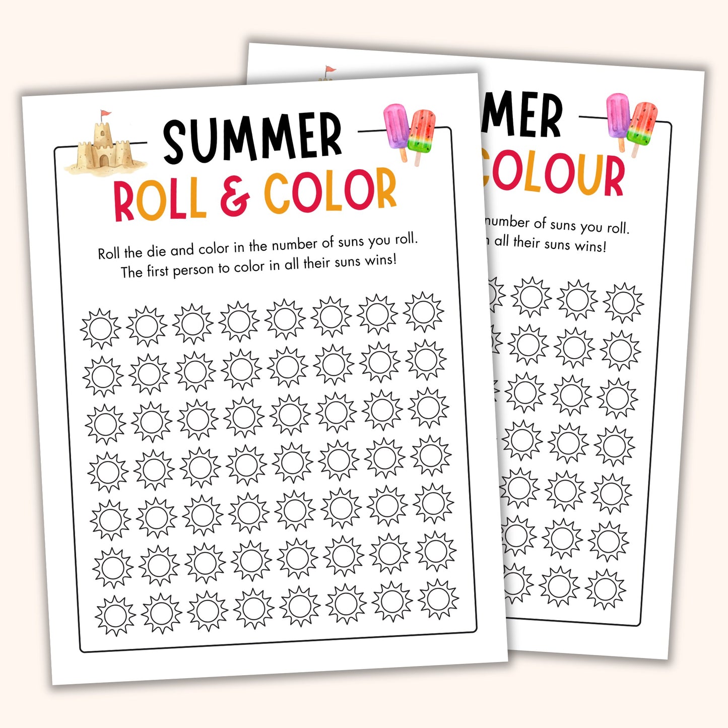 Summer Roll & Color (2 Spelling Variants)