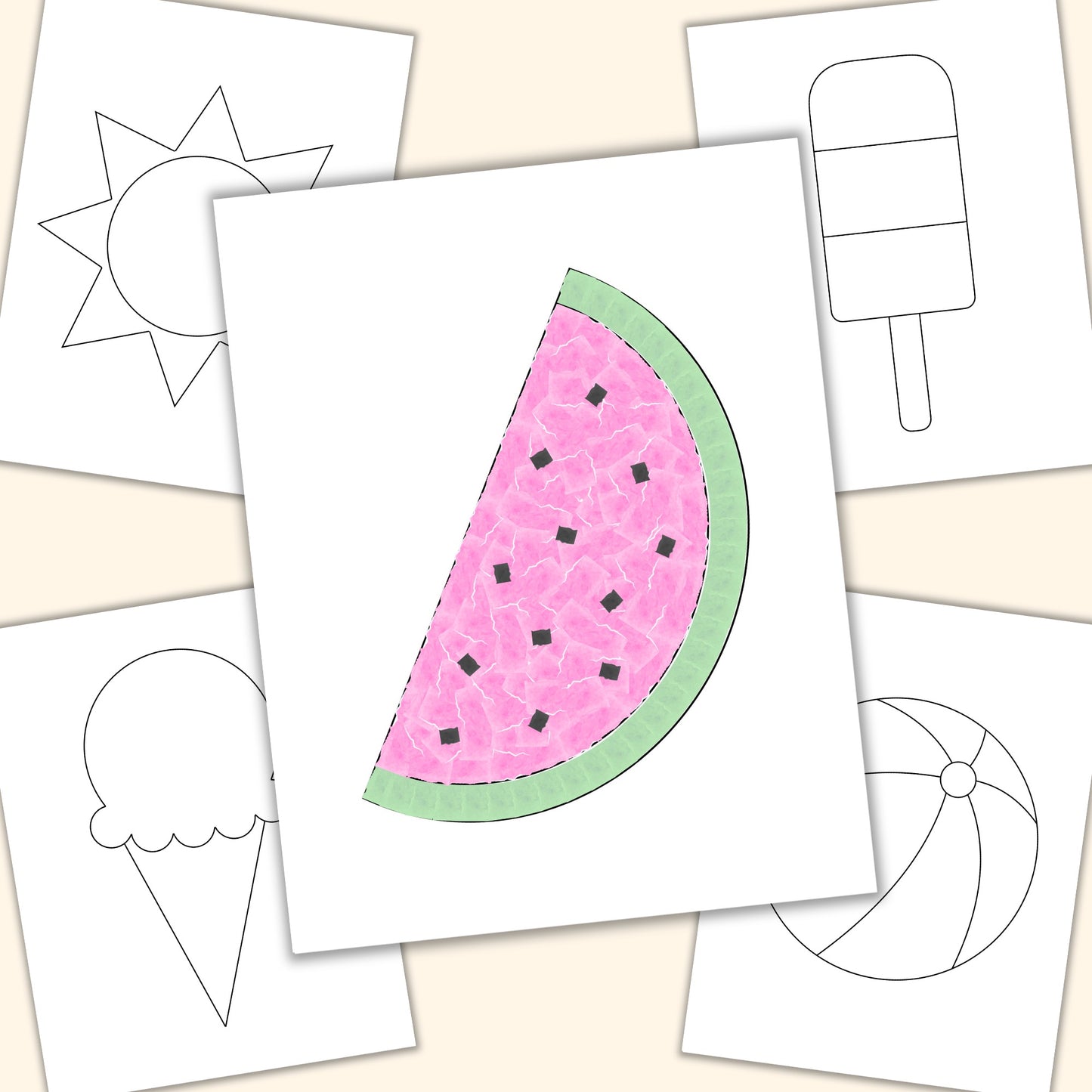 Summer Torn Paper Craft