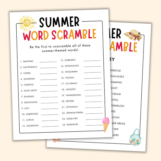 Summer Word Scramble