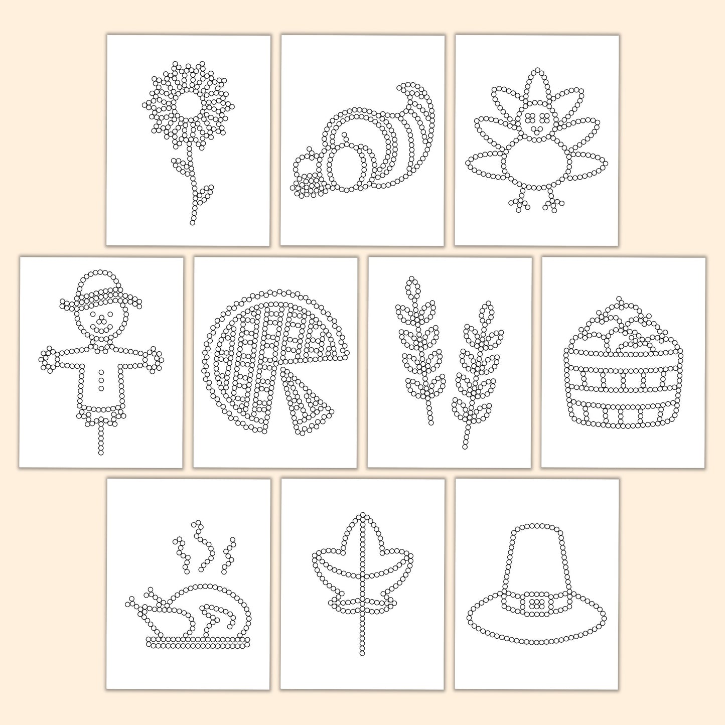 Thanksgiving Q-Tip Sheets