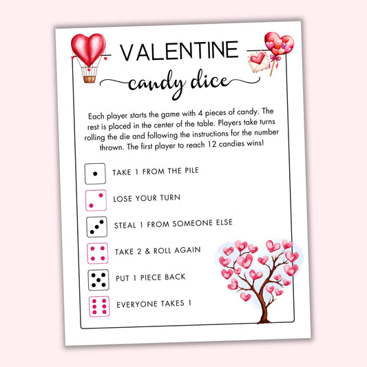 Valentine's Day Candy Dice