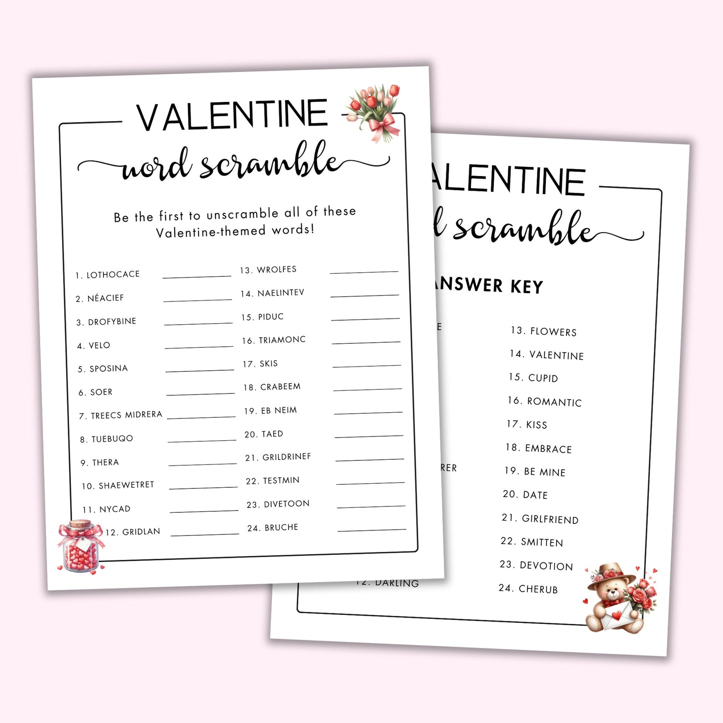Valentine's Day Word Scramble