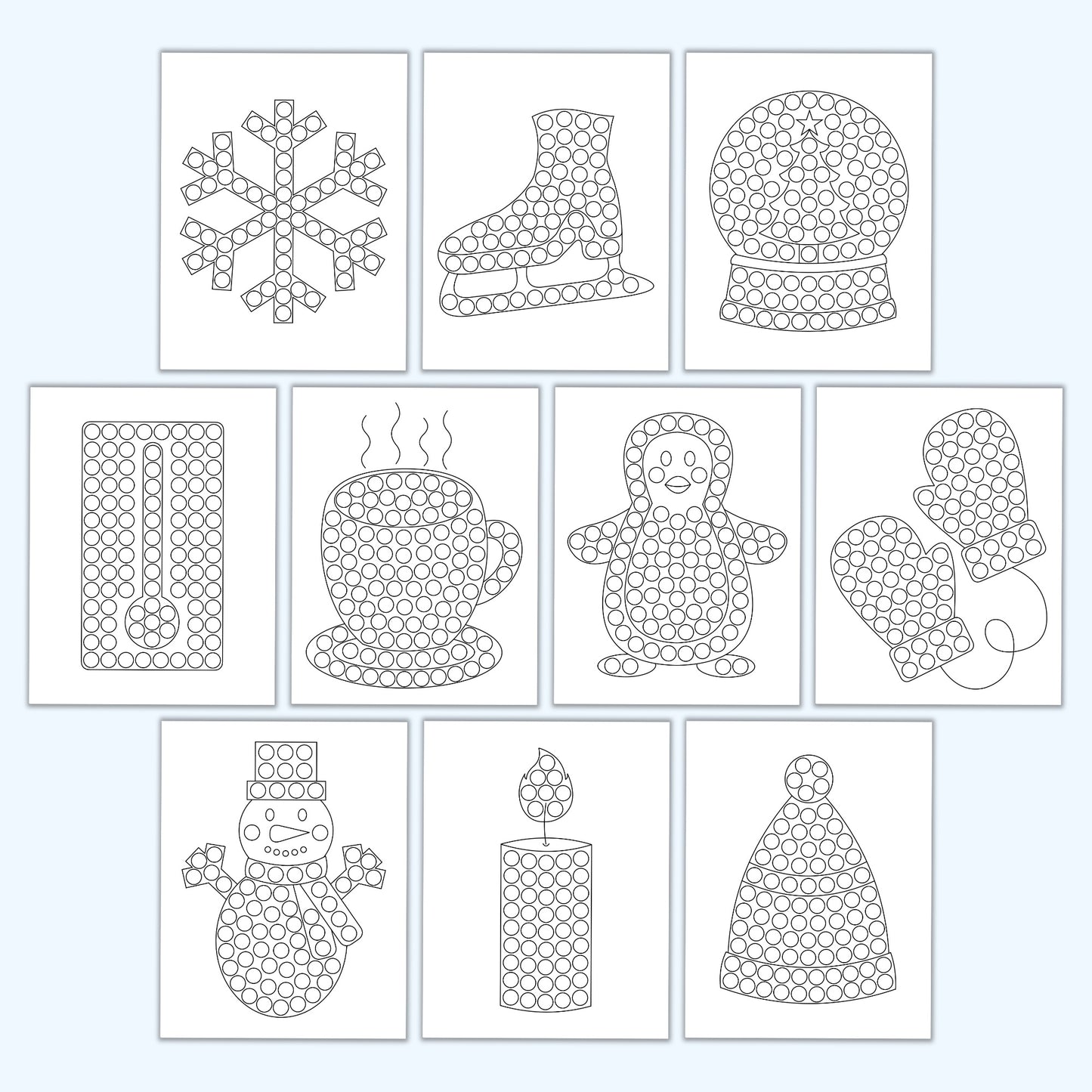 Winter Dot Marker Pages