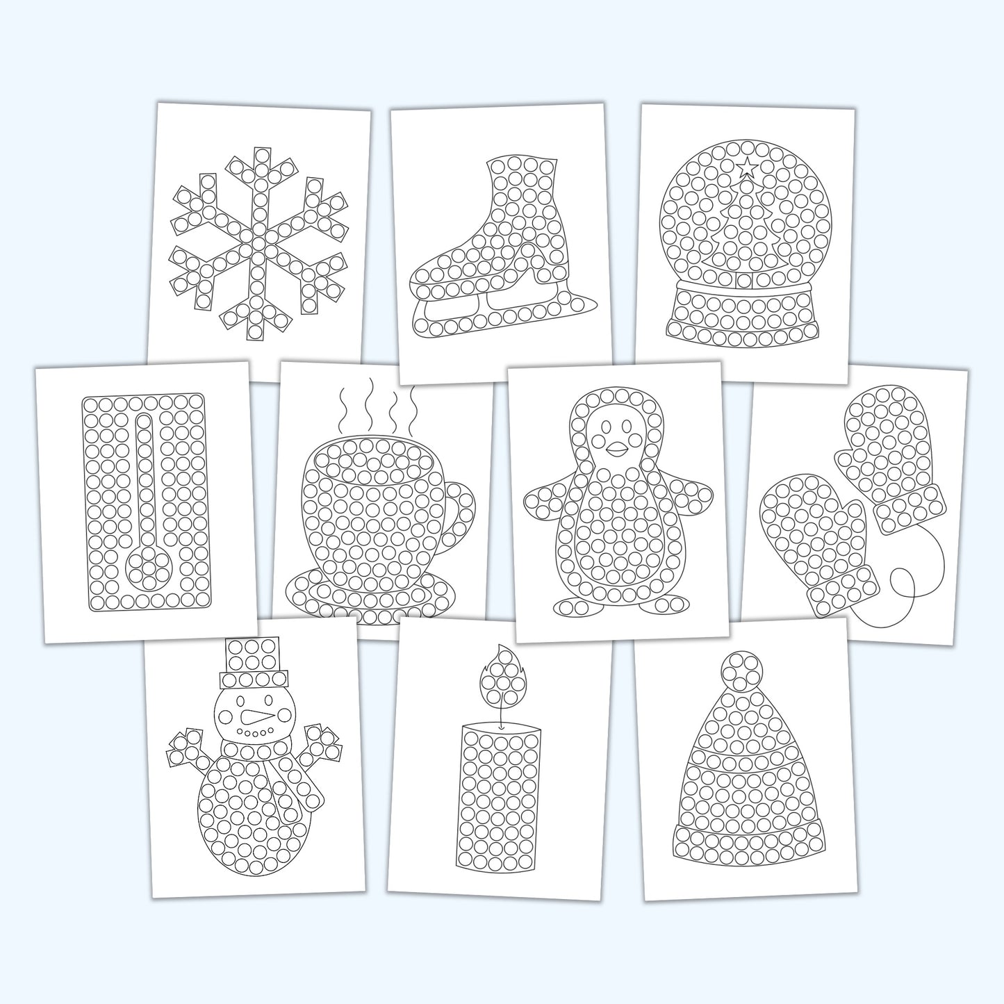 Winter Dot Marker Pages