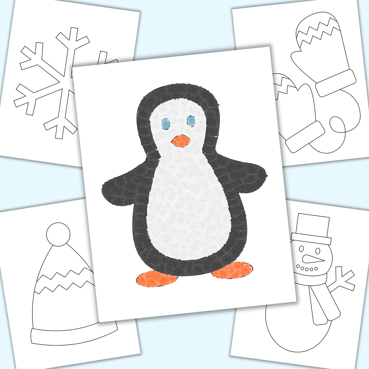 Winter Torn Paper Craft