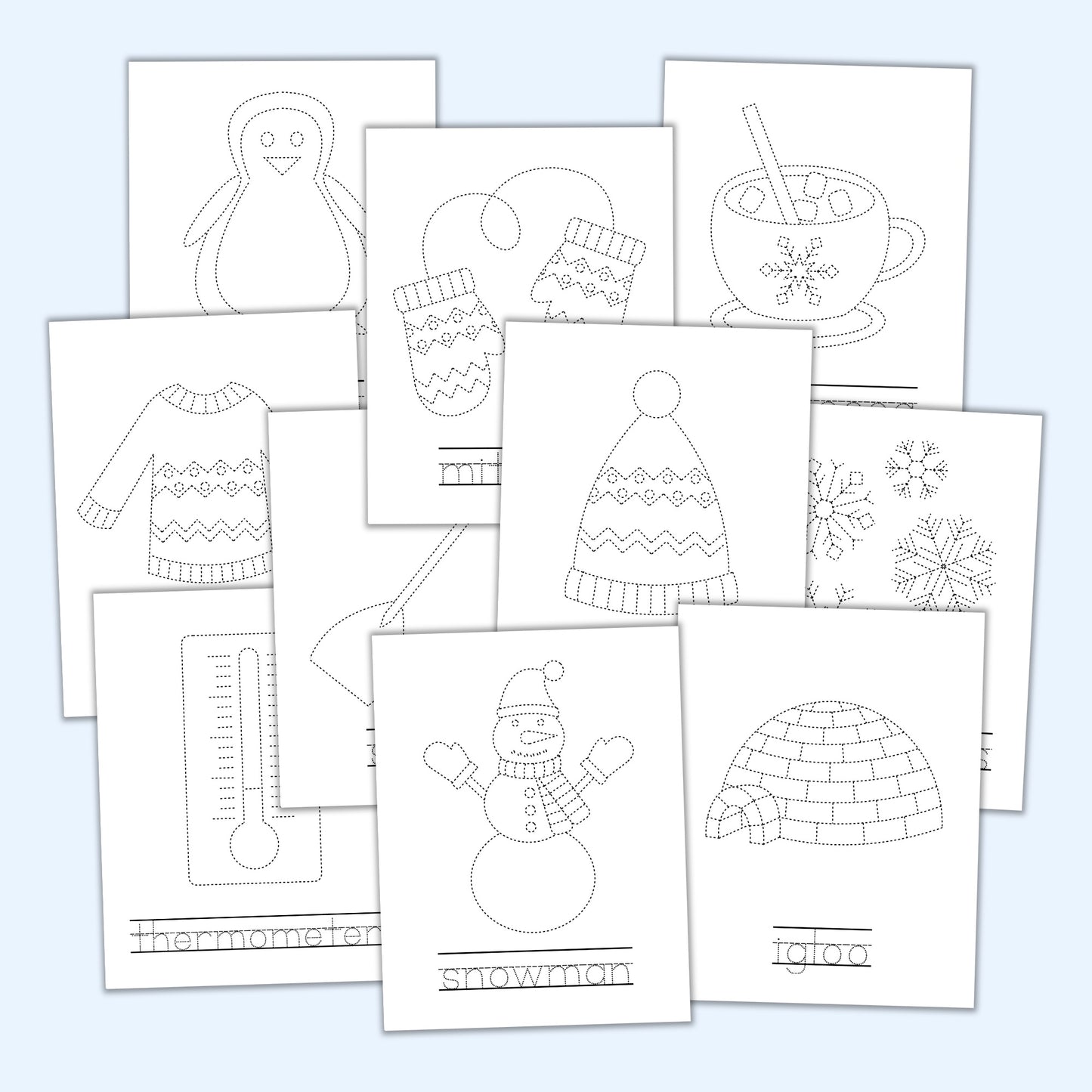 Winter Tracing Worksheets