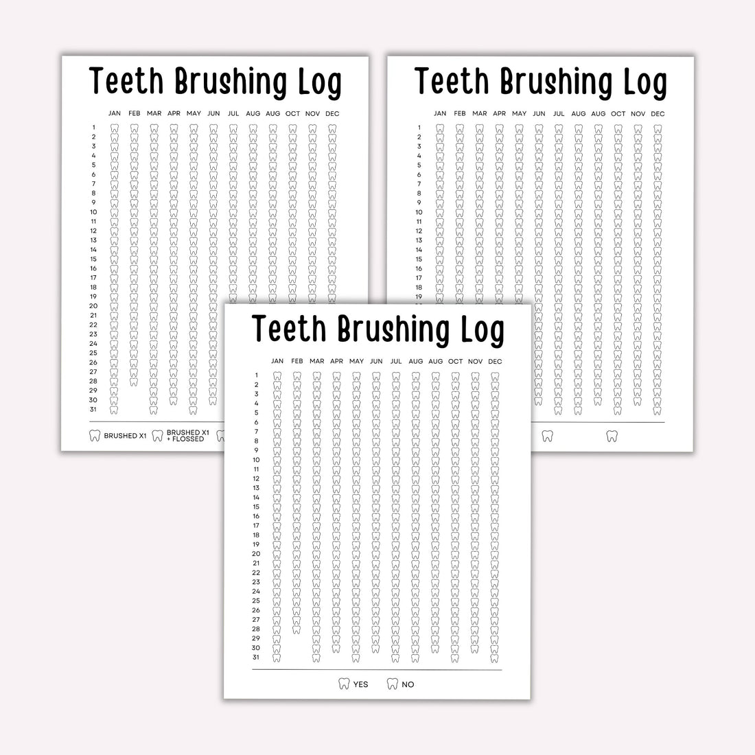 Yearly Teeth Brushing Log – Printables by The Craft-at-Home Family